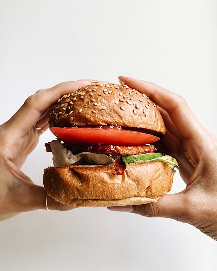 Grilled portobello mushroom burger